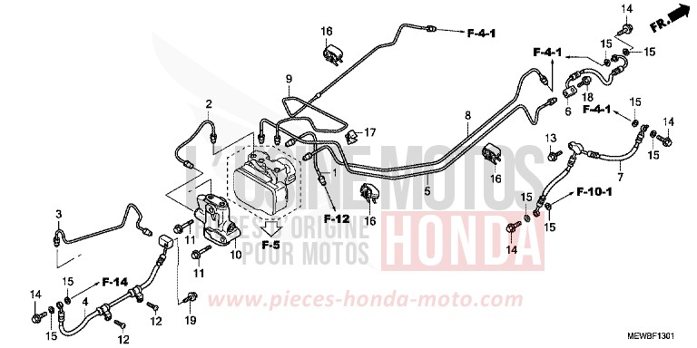 BRAKE LINES/PCV. (ABS) for Deauville ABS CARNELIAN RED METALLIC (R296) from 2011